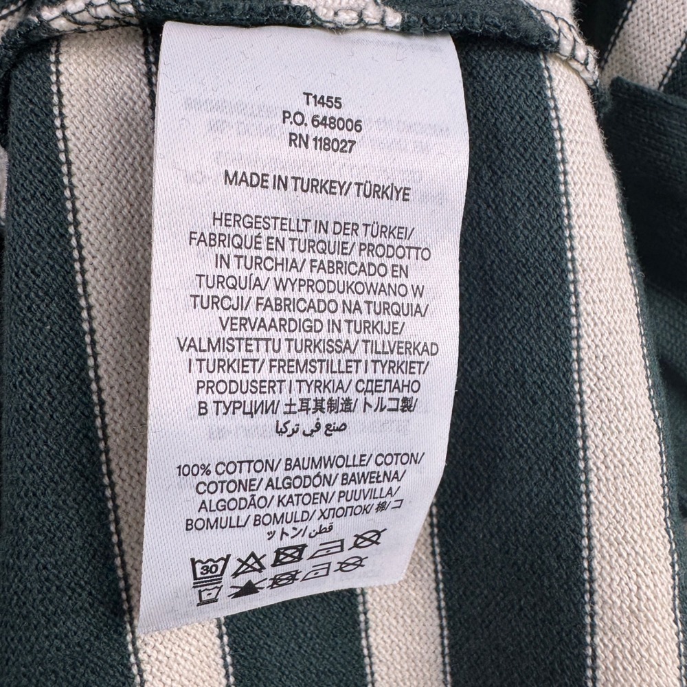 Boden Women's Dark Green and White Striped Long Sleeve Tee - Picture 5 of 9
